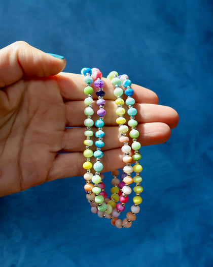 Opal Necklace with Sterling Silver Beads