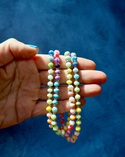 Opal Necklace with Sterling Silver Beads