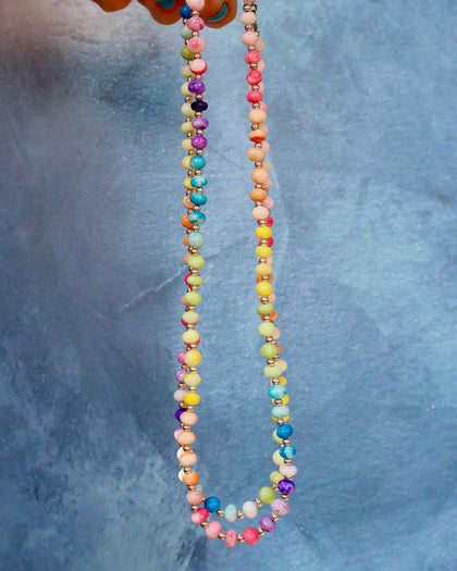 Opal Necklace with Sterling Silver Beads