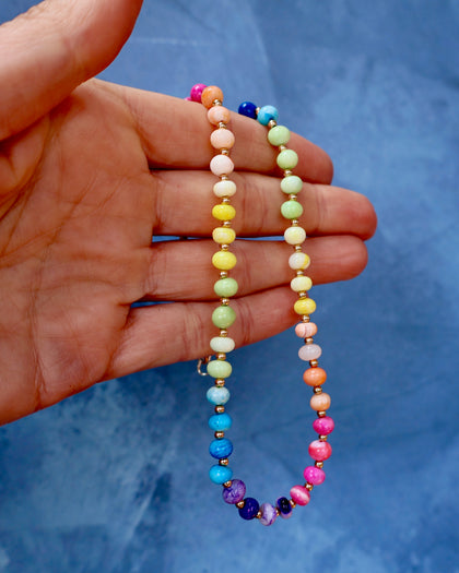 Opal Necklace with Gold Fill Beads
