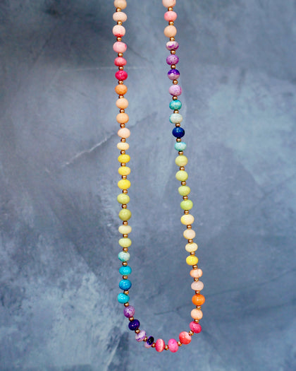 Opal Necklace with Gold Fill Beads