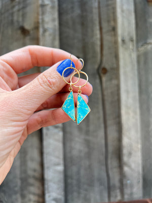 Variscite Hoop Dangle Earring Gold Alchemia #56