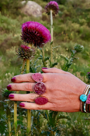 Wild Thistle Cobalto Calcite Ring in Gold Alchemia WT105