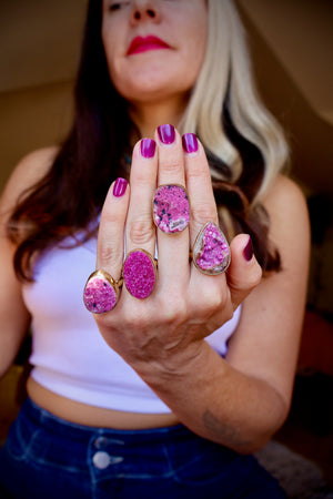 Wild Thistle Cobalto Calcite Ring in Gold Alchemia WT105
