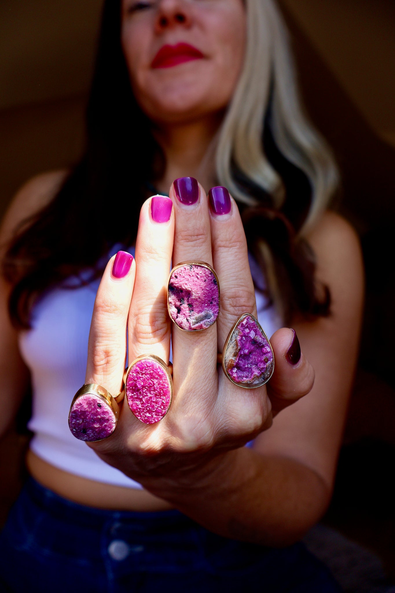 Wild Thistle Cobalto Calcite Ring in Gold Alchemia WT105