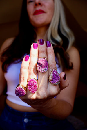 Wild Thistle Cobalto Calcite Ring in Gold Alchemia WT105