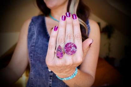 Wild Thistle Cobalto Calcite Ring in Sterling Silver