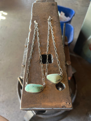 Varascite Paperclip Choker Necklace in Sterling Silver D53