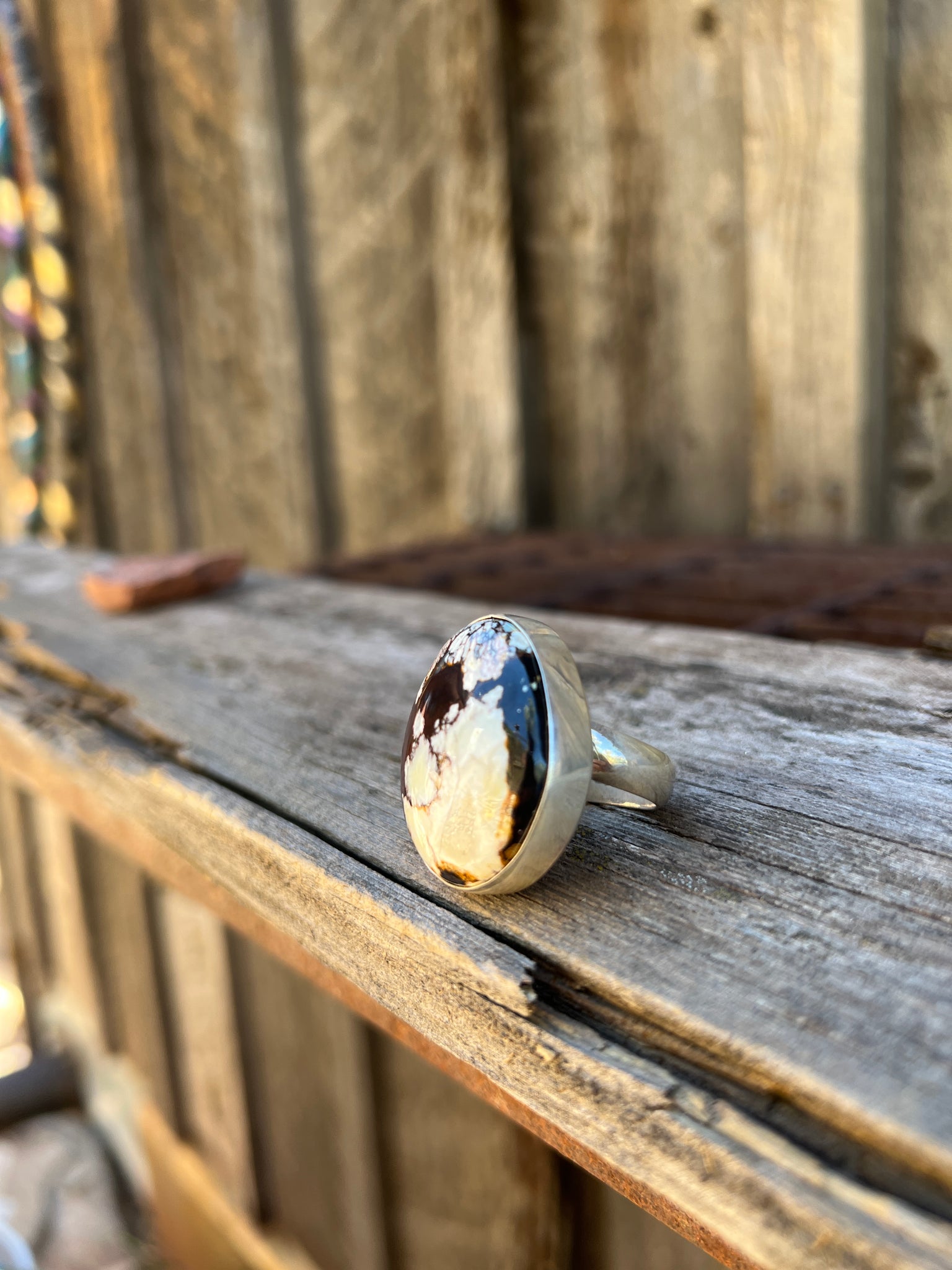 Wild Horse & Sterling Silver Ring D6