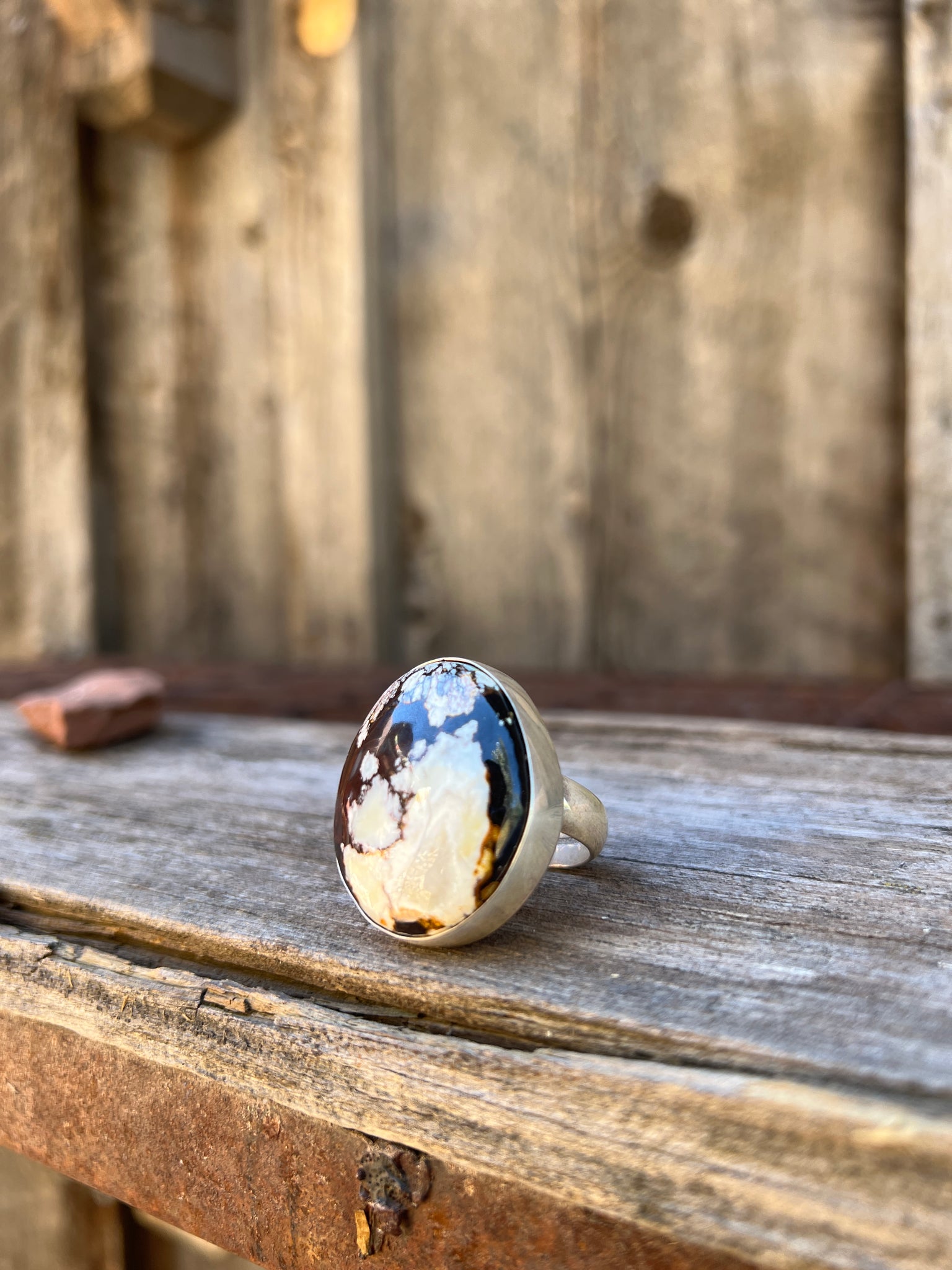 Wild Horse & Sterling Silver Ring D6