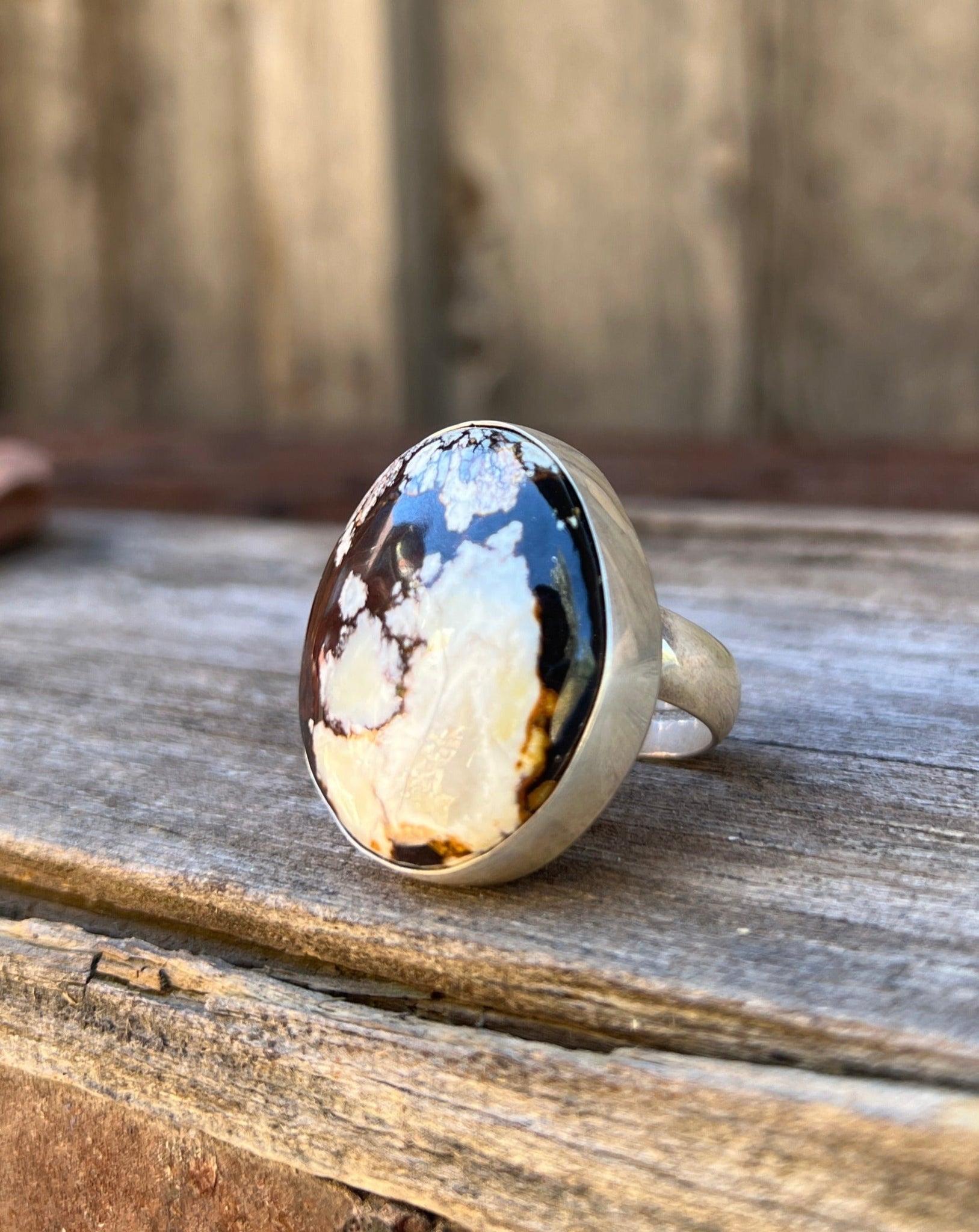 Wild Horse & Sterling Silver Ring D6