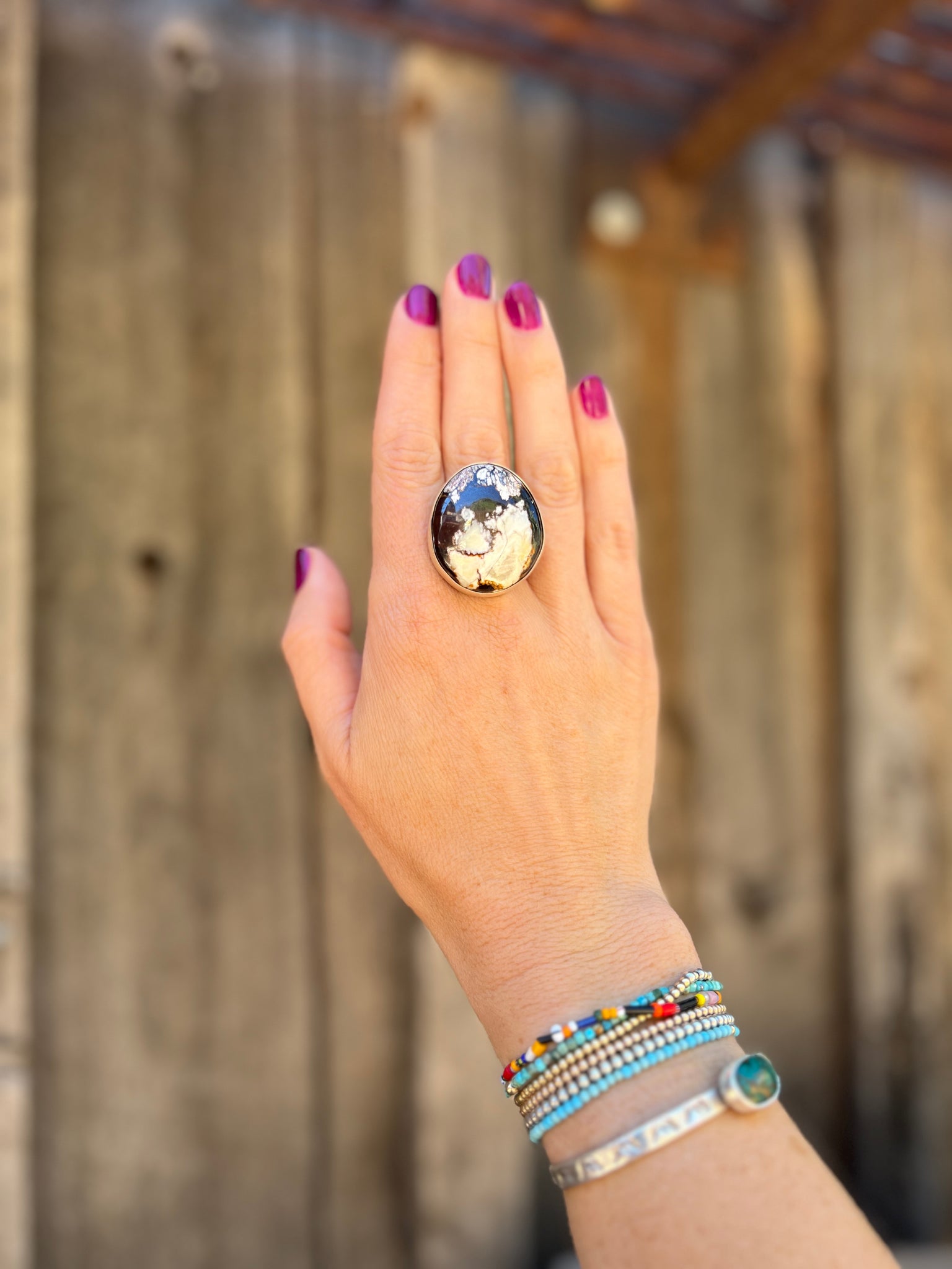 Wild Horse & Sterling Silver Ring D6