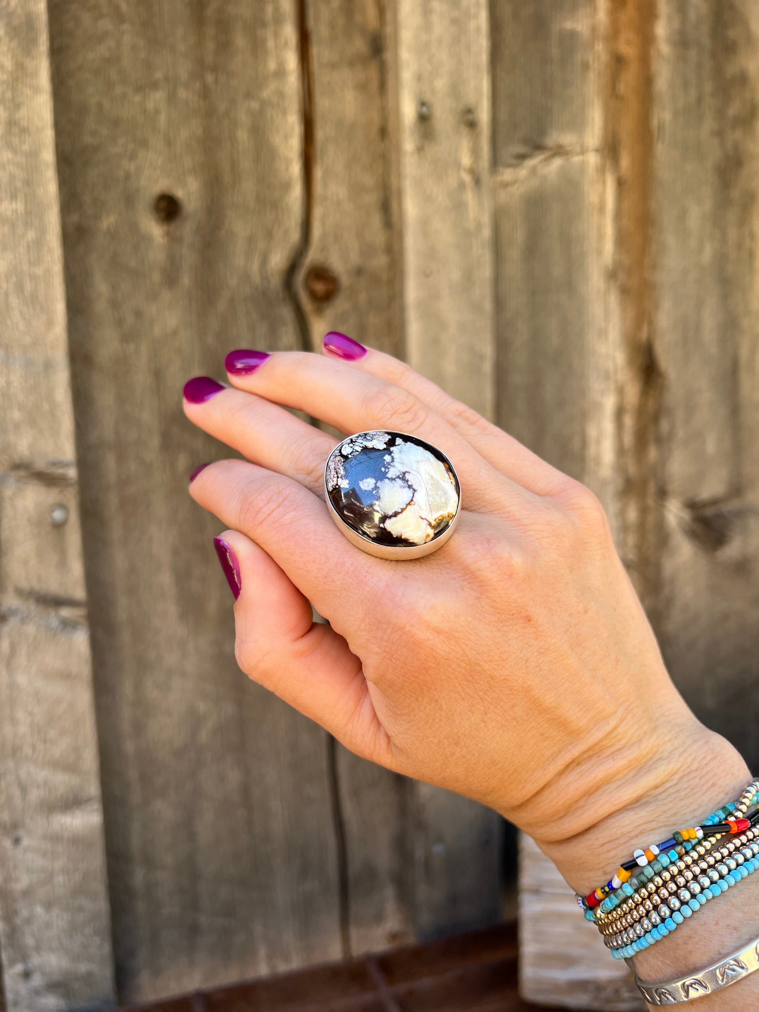 Wild Horse & Sterling Silver Ring D6