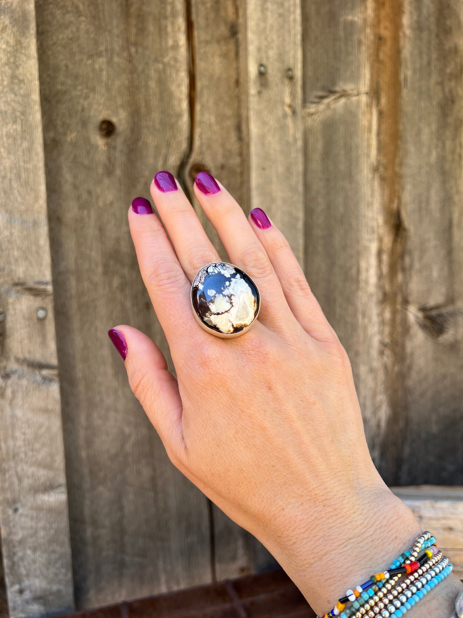 Wild Horse & Sterling Silver Ring D6