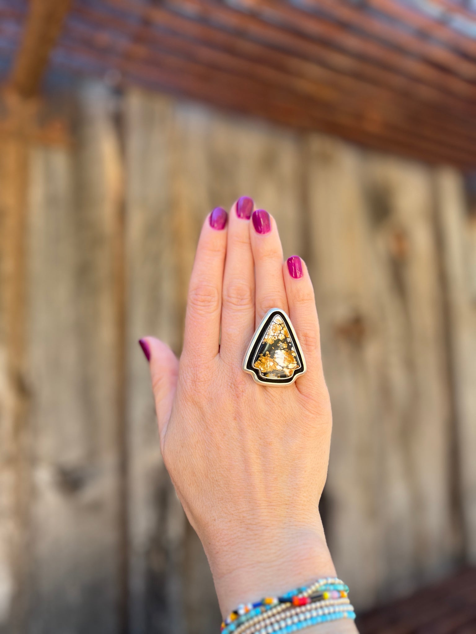 Cloud Mountain Arrow Shadow Box ring in Sterling Silver D7