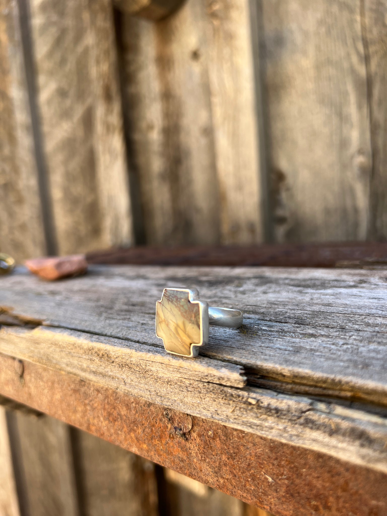 Red Creek Jasper ring in Sterling Silver D10