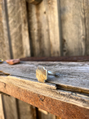 Red Creek Jasper ring in Sterling Silver D10