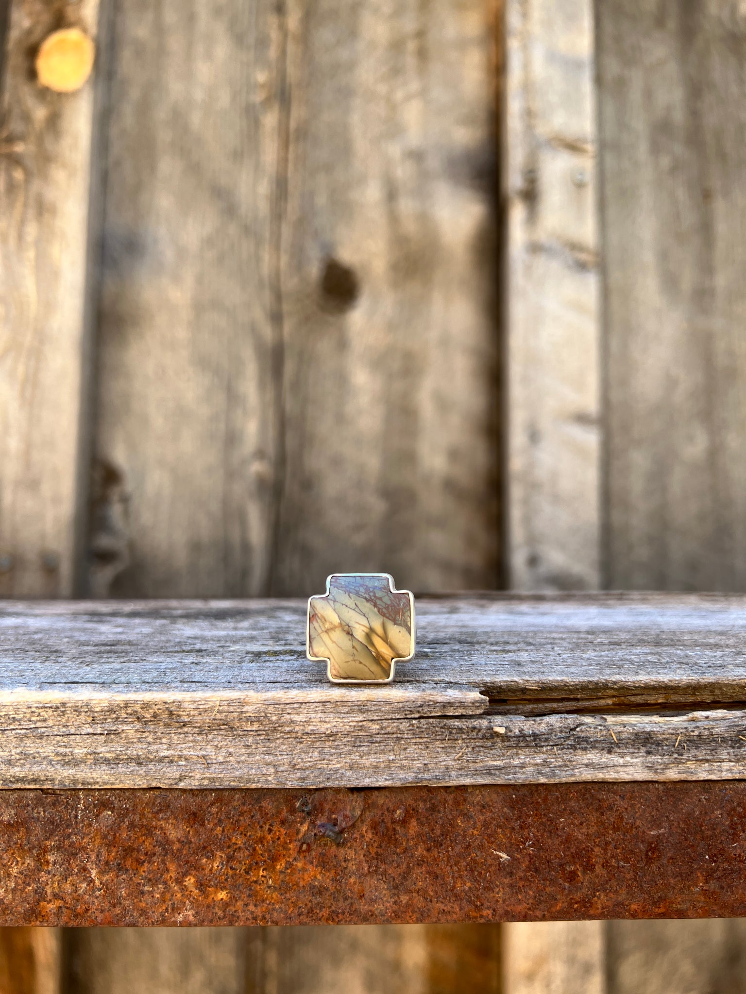 Red Creek Jasper ring in Sterling Silver D10