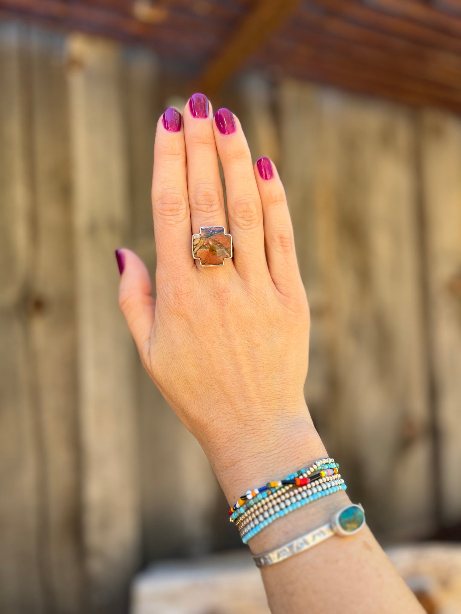 Red Creek Jasper ring in Sterling Silver D11