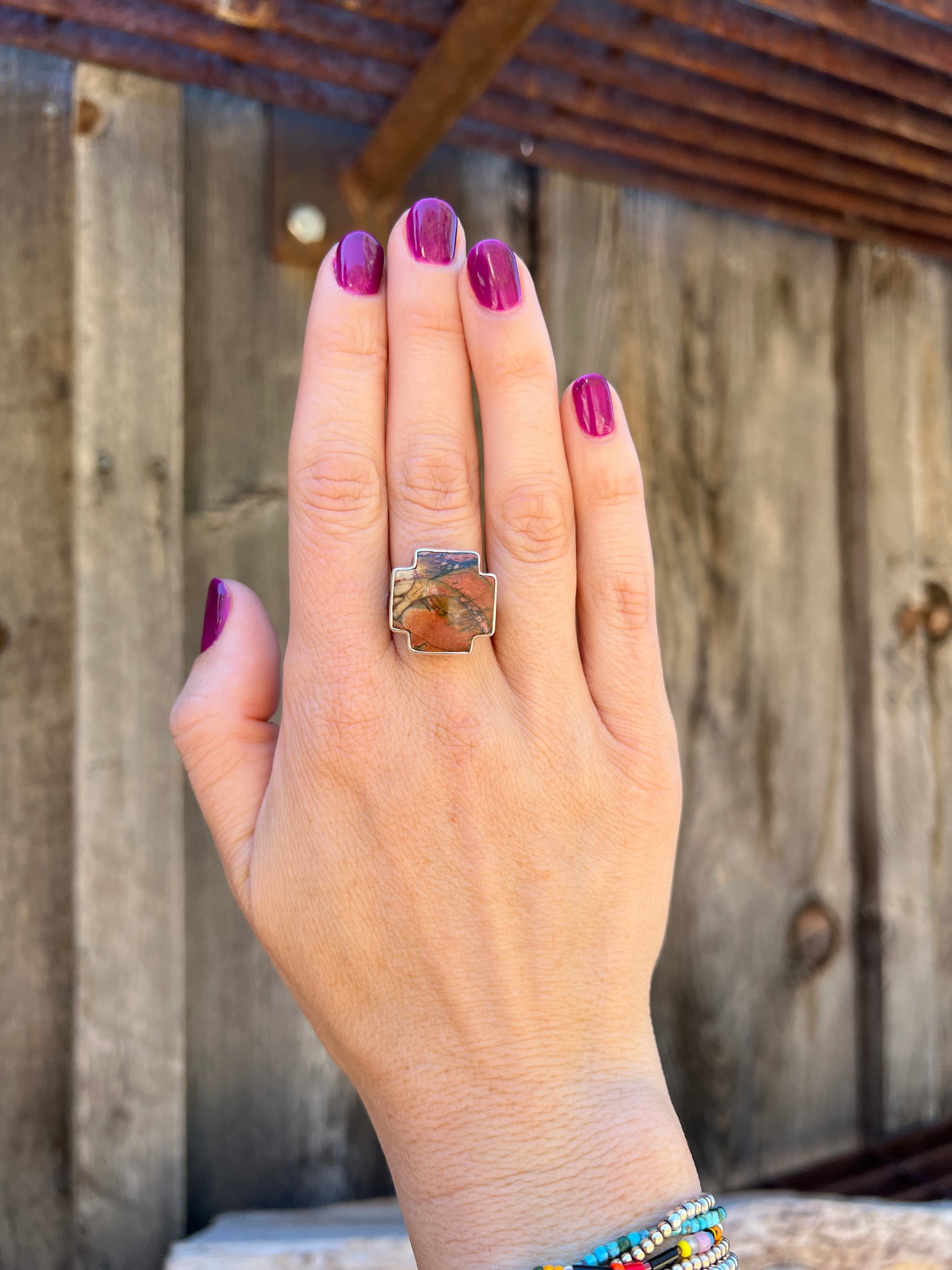 Red Creek Jasper ring in Sterling Silver D11