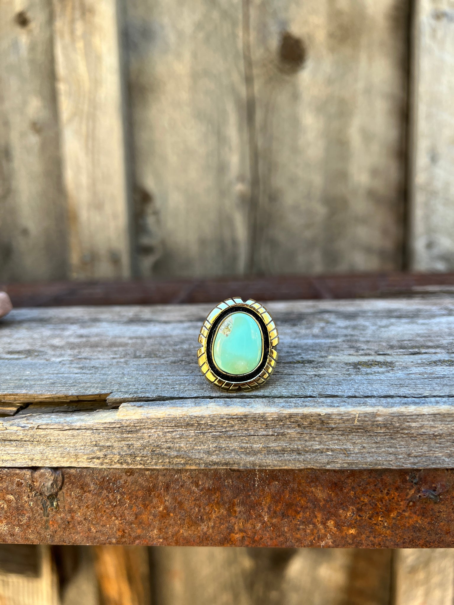 Campitos Turquoise Detail Band Ring in Gold Alchemia D14