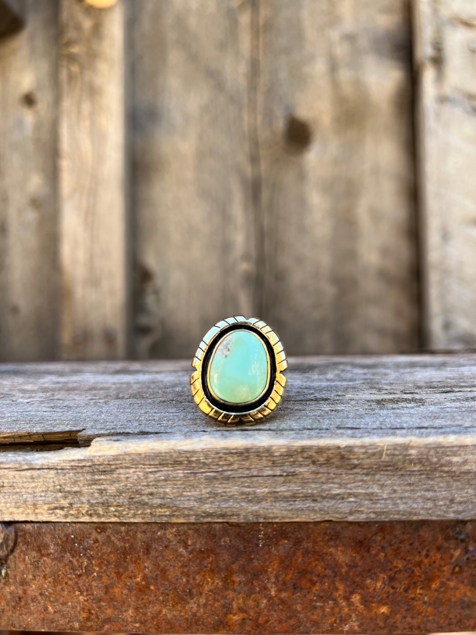 Campitos Turquoise Detail Band Ring in Gold Alchemia D14