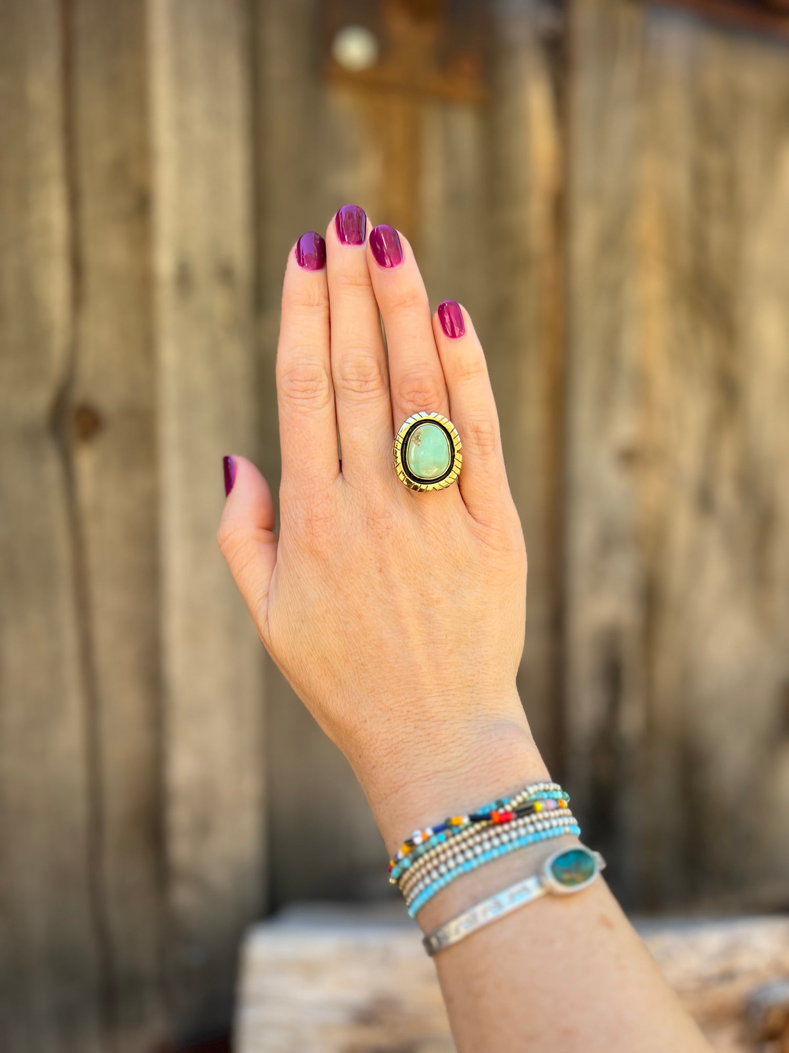 Campitos Turquoise Detail Band Ring in Gold Alchemia D14