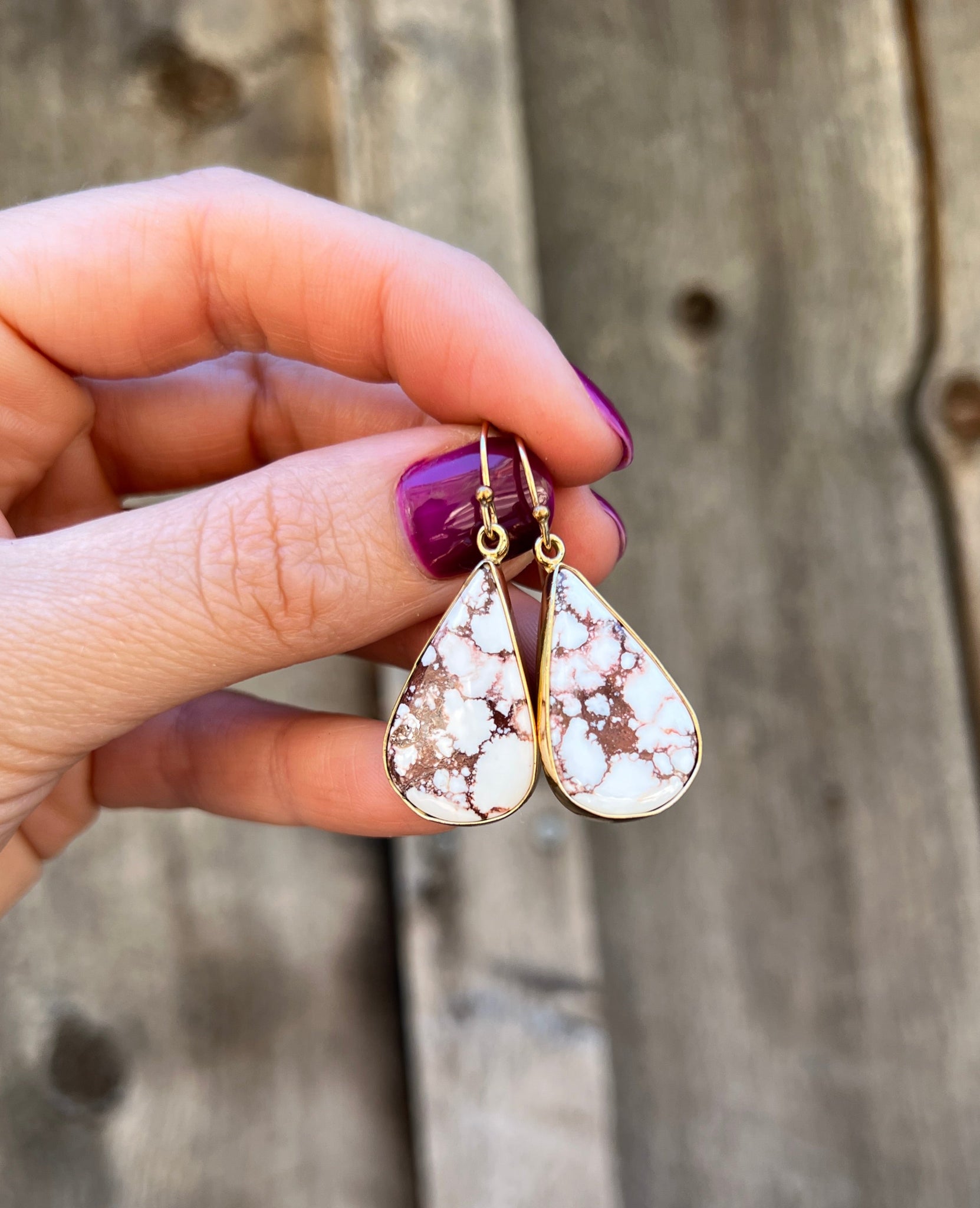 Wild Horse Magnesite Earring in Gold Alchemia D22