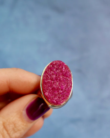 Wild Thistle Cobalto Calcite Ring in Gold Alchemia