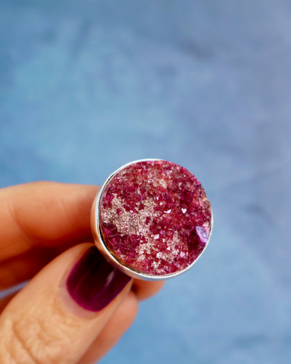 Wild Thistle Cobalto Calcite Ring in Sterling Silver