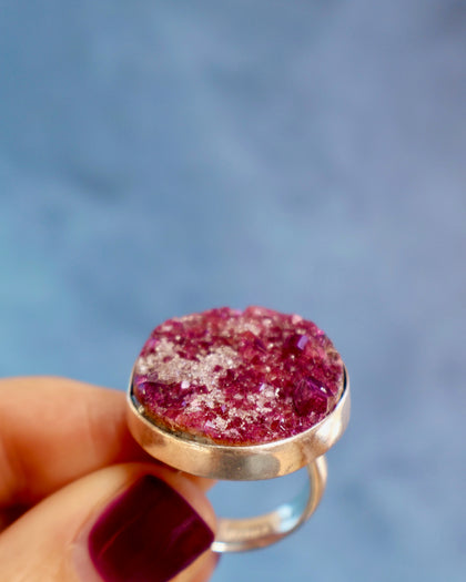 Wild Thistle Cobalto Calcite Ring in Sterling Silver