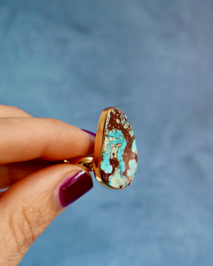 Turquoise Ring in Gold Alchemia