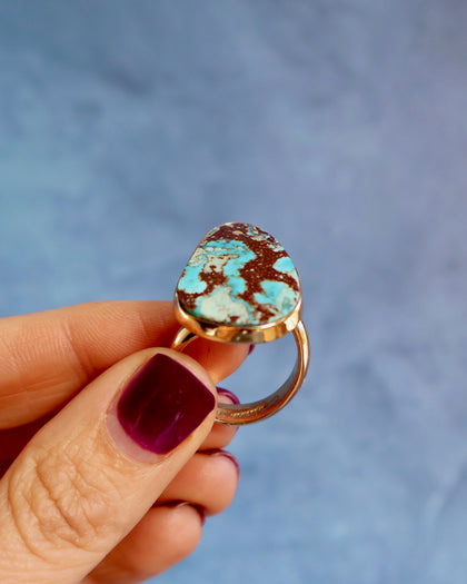 Turquoise Ring in Gold Alchemia