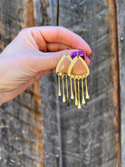 Red Creek Jasper Fringe Earring in Gold Alchemia