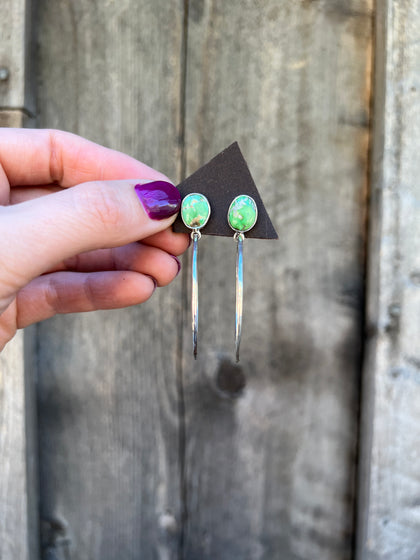 Sonoran Gold Turquoise Hoop Earring in Sterling Silver