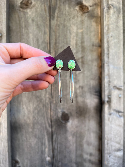 Sonoran Gold Turquoise Hoop Earring in Sterling Silver