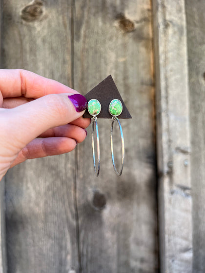 Sonoran Gold Turquoise Hoop Earring in Sterling Silver