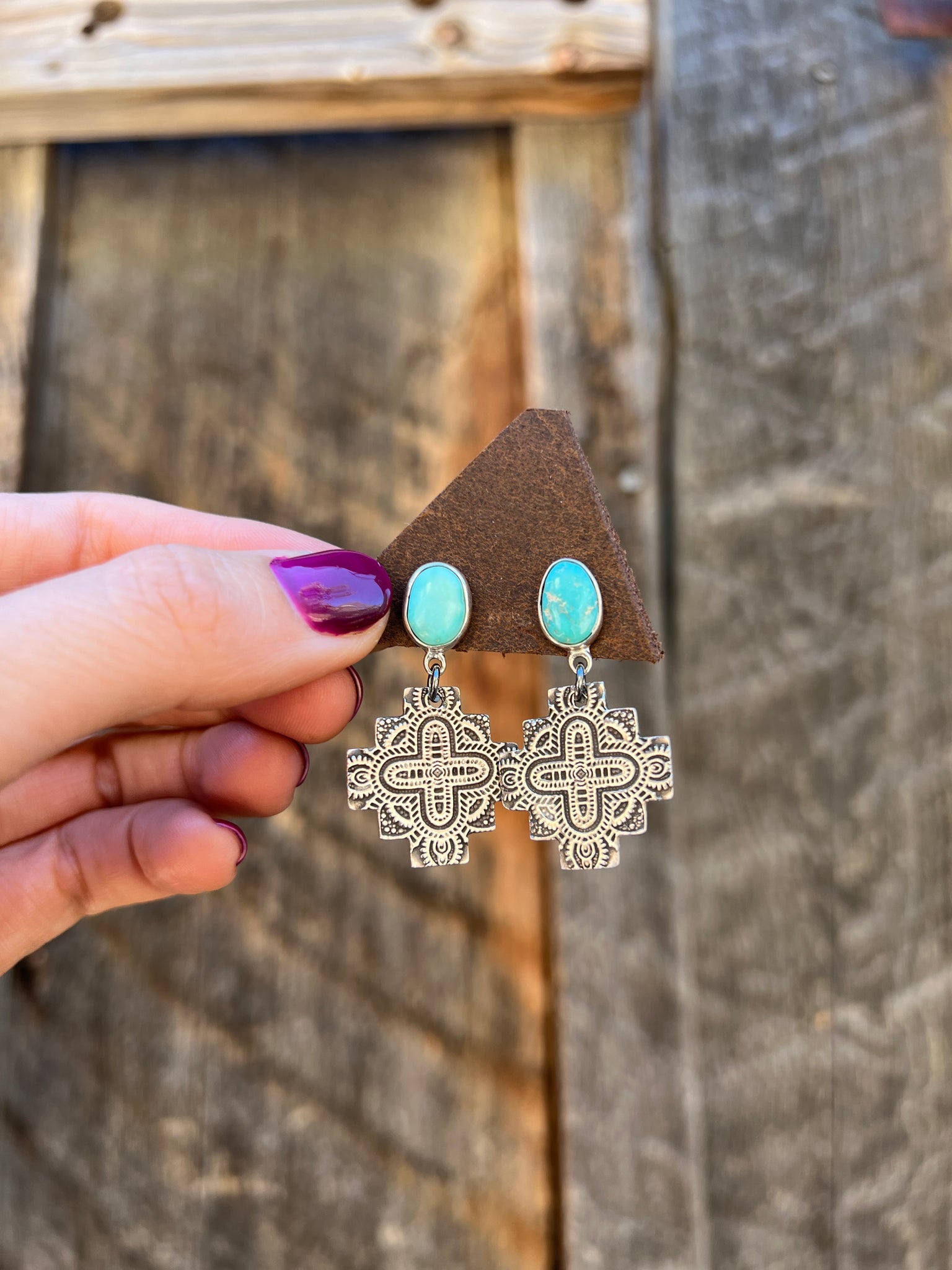 Blue Ridge Turquoise & Sterling Silver Southwest Earring D31