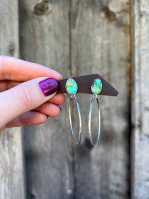 Sonoran Gold Turquoise Hoop Earring in Sterling Silver D41