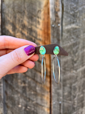 Sonoran Gold Turquoise Hoop Earring in Sterling Silver D41