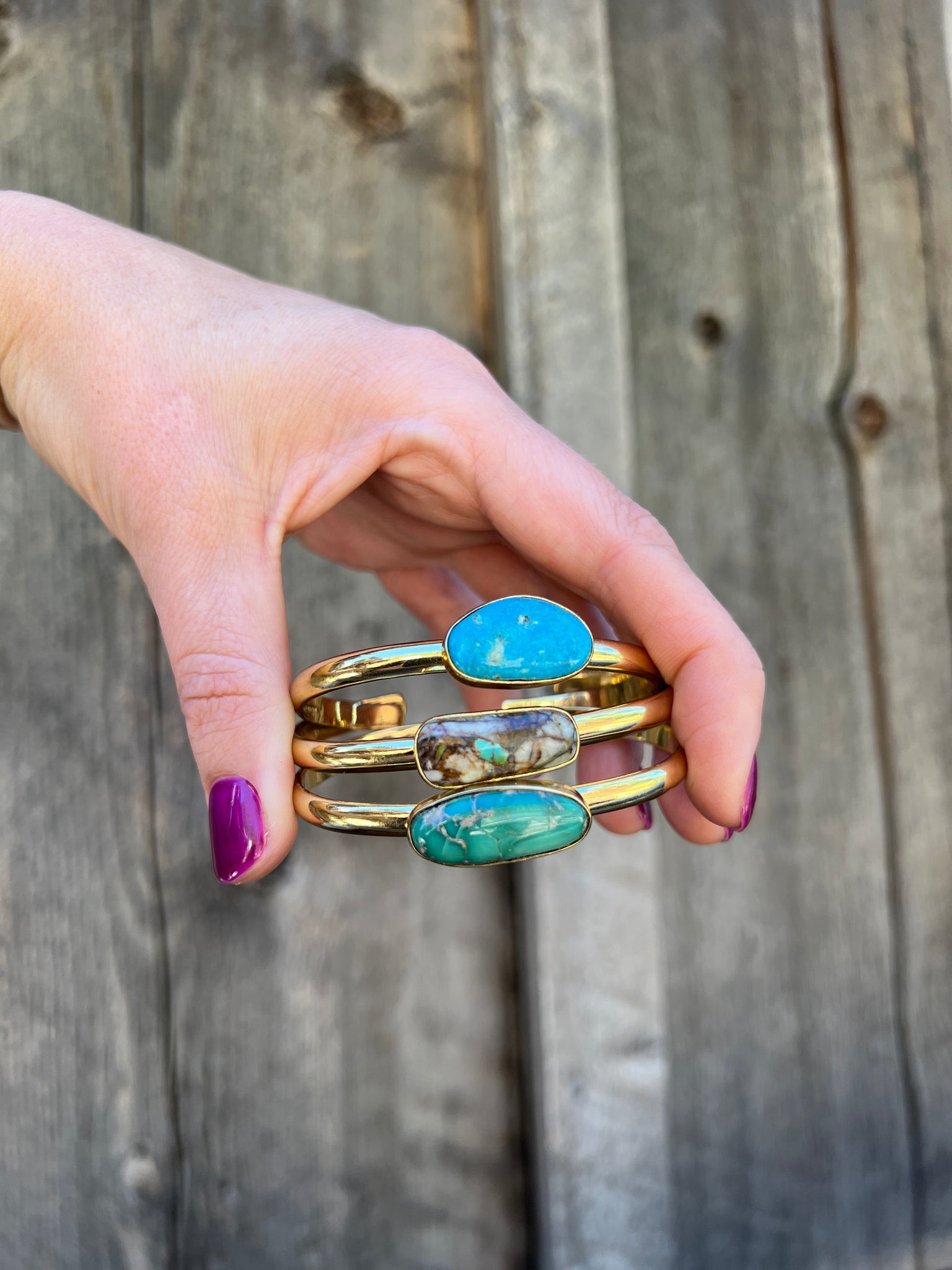 Royston Turquoise & Gold Alchemia Cuff Bracelet D73