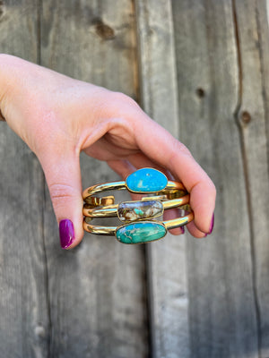 Royston Turquoise & Gold Alchemia Cuff Bracelet D73