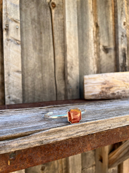 Red Creek Jasper Alpine Cross & Sterling Silver Bracelet