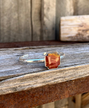 Red Creek Jasper Alpine Cross & Sterling Silver Bracelet D75