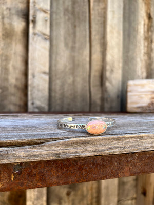 Canteral Opal  & Sterling Silver Mountain Cuff Bracelet D77