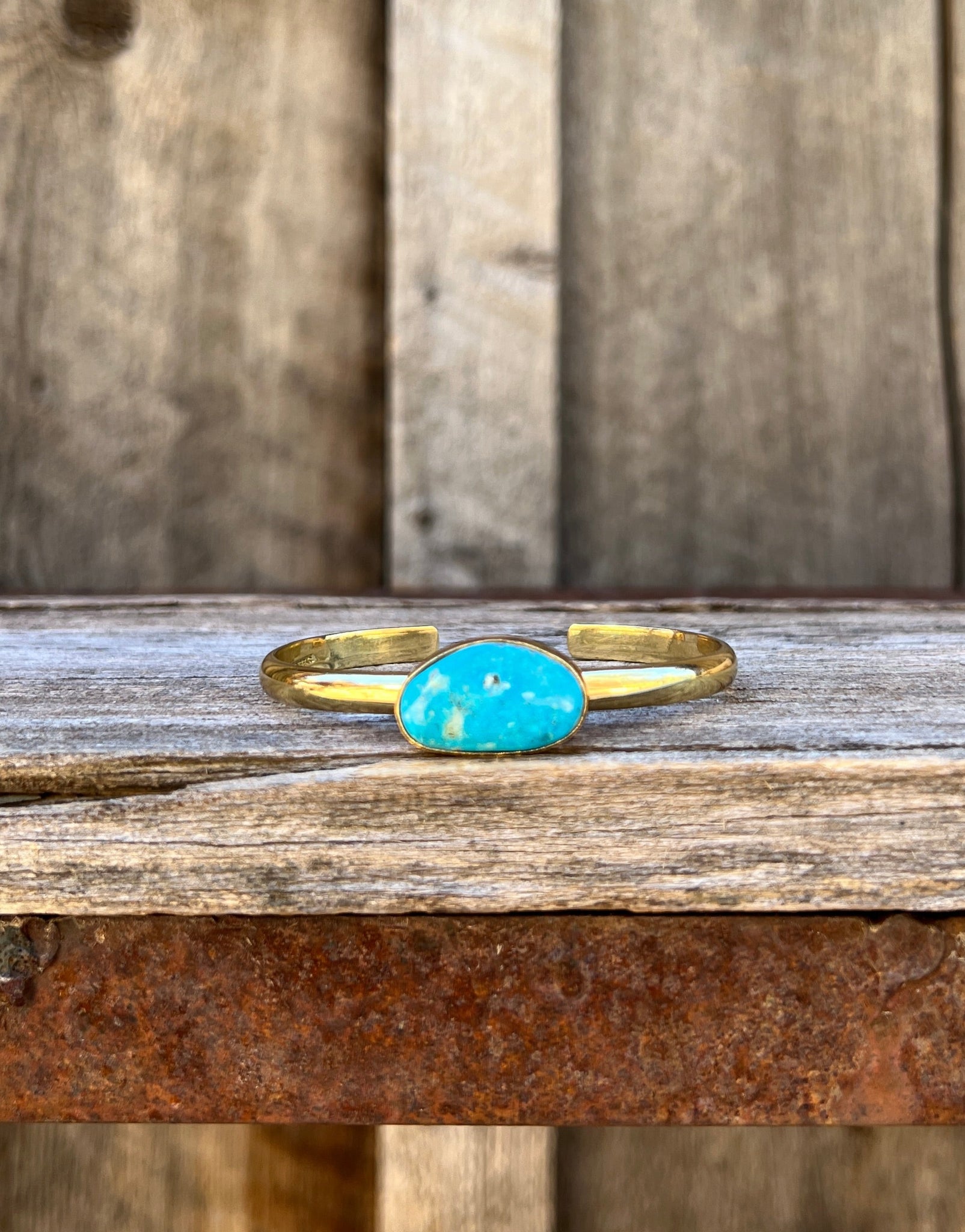 Kingman Turquoise & Gold Alchemia Cuff Bracelet D72