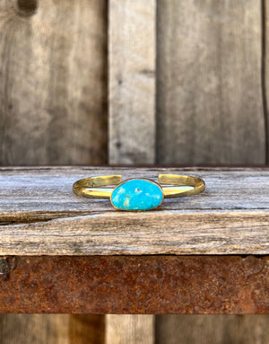 Kingman Turquoise & Gold Alchemia Cuff Bracelet D72