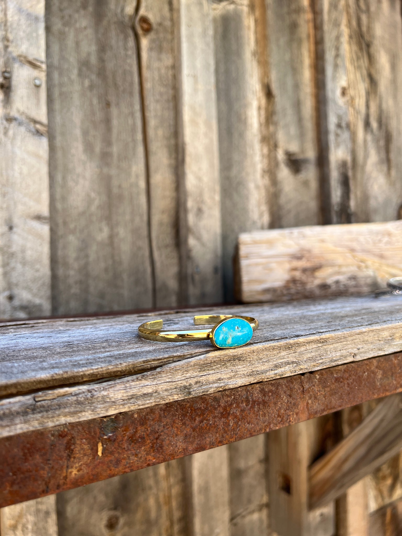 Kingman Turquoise & Gold Alchemia Cuff Bracelet D72