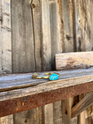 Kingman Turquoise & Gold Alchemia Cuff Bracelet D72