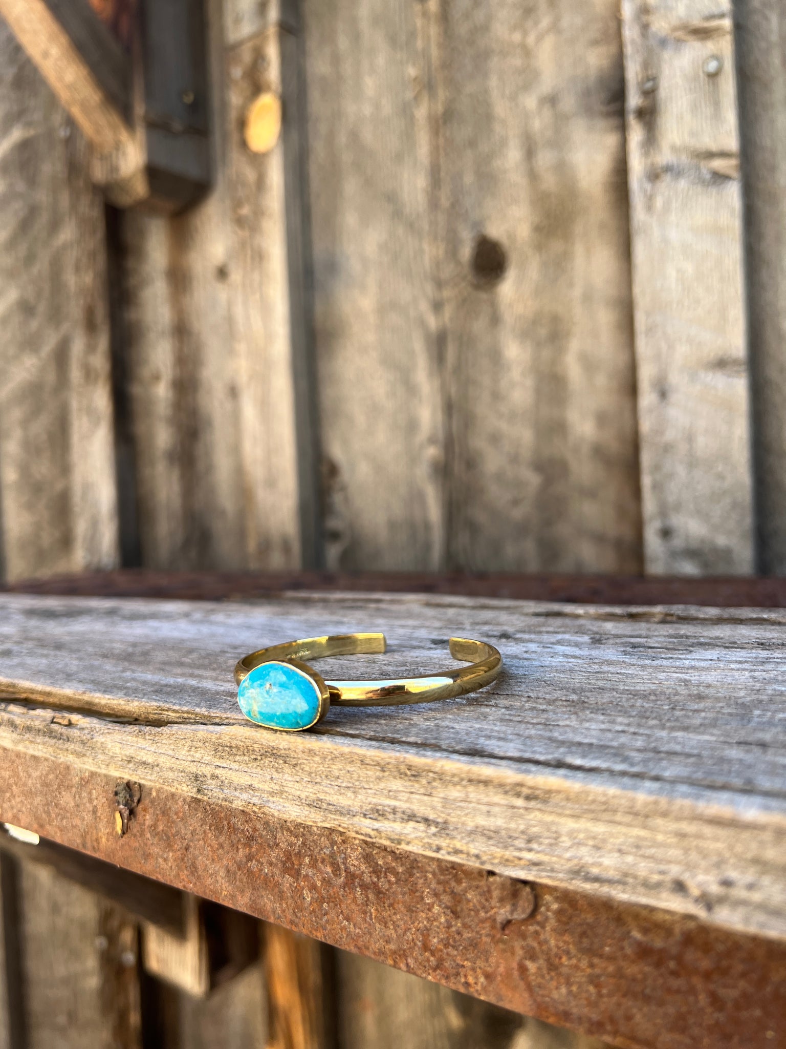 Kingman Turquoise & Gold Alchemia Cuff Bracelet D72